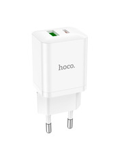 Мережевий зарядний пристрій Hoco N28 Type-C to Lightning White (1 USB-C) 20W + кабель Type-C to Lightning White 1 USB-C 20