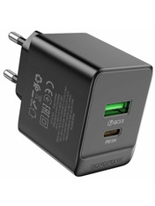 Мережевий зарядний пристрій Borofone BAS14A Black 20 Відсутній 1 USB-A + 1 USB-C (1 USB-A + 1 USB-C) 20W Black