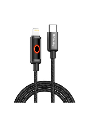 Кабель синхронізації ColorWay Type-C to Lightning 30W 1m Black (CW-CBPDCL103-BK)
