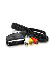 Кабель передачі відео Merlion Scart (M) to 3RCA (M) 1,2m Black