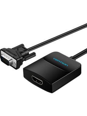 Відео адаптер Vention HDMI to VGA (Power adapter) Black