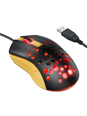 Мишка Hoco GM51 Sky luminous Black/Yellow (6942007675253)