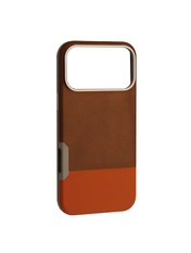 Чохол Two different leather Case MagSafe для Apple iPhone 17 Pro Max Brown