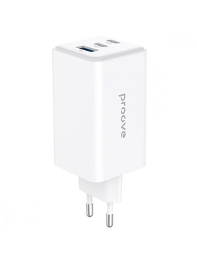 Мережевий зарядний пристрій Proove Pocket GaN Max (1 USB-A + 2 USB-C) 100W White