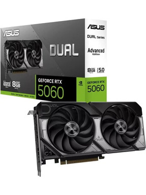 Asus NVIDIA GeForce RTX5060 DUAL 8GB ADVANCED 8GB/GDDR7 (128bit) (DUAL-RTX5060-O8G-A)