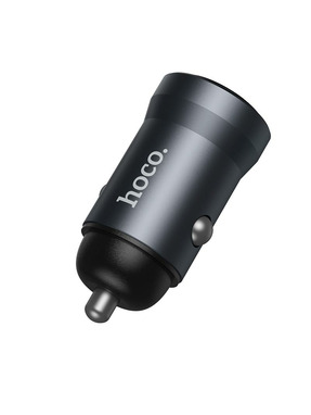 Автомобільний зарядний пристрій Hoco Z62A Energy 30W 1 USB-C Metal Gray (6942007662499)