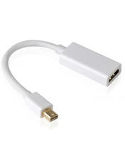 Кабель передачі відео PowerPlant Mini DisplayPort (M) to HDMI (M) 1m White