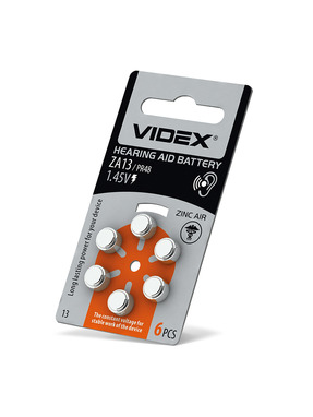 Батарейка Videx ZA13 PR48 Zinc Air 6шт (24217)