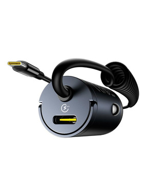 Автомобільний зарядний пристрій Baseus Tiny Star Mini 30W 2 USB-C + кабель Type-C to Type-C Black (C00035001121-00)