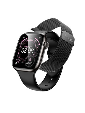 Смарт-годинник Hoco Y42 Black Plastic Case with Black Milan Loop