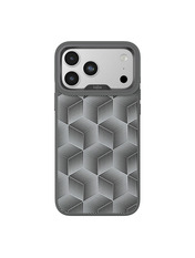 Чохол Kajsa Splendid Collection 3D Cube Pattern with MagSafe O-Ring для Apple iPhone 17 Pro Max Grey Grey (6938174520)