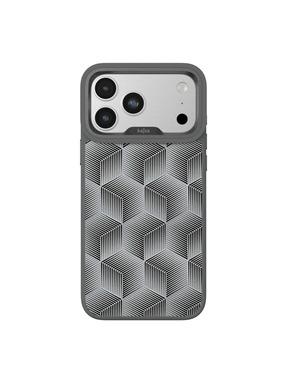 Чохол Kajsa Splendid Collection 3D Cube Pattern with MagSafe O-Ring для Apple iPhone 17 Pro Max Grey (6938174520)