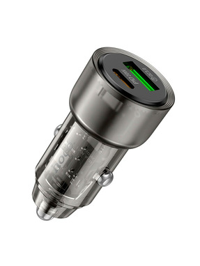 Автомобільний зарядний пристрій Hoco Z52 Spacious 38W 1 USB-A Transparent/Black