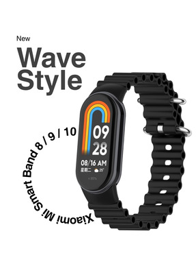 BeCover Wave Style Xiaomi Mi Smart Band 10 Black (714348)