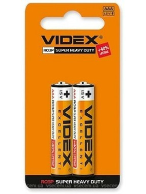 Батарейка Videx AAA Carbon-Zinc 2шт (21161)
