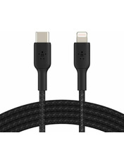 Кабель синхронізації Belkin Braided Type-C to Lightning Black 2 Ні 2m Black (CAA004BT2MBK)