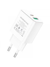 Мережевий зарядний пристрій Borofone BA67A Відсутній 20 1 USB-A + 1 USB-C White (1 USB-A + 1 USB-C) 20W White
