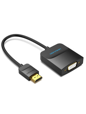 Відео адаптер Vention HDMI (M) to VGA (F) (Power adapter) Black