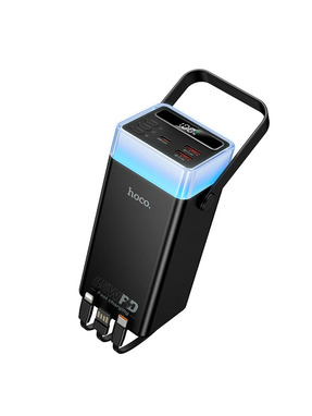 Павербанк Hoco DB103 with built-in cable and camping light 1xUSB-C + 2xUSB-A 65W 40000mAh Black