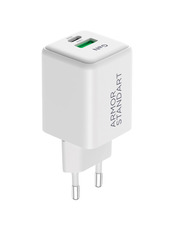 Мережевий зарядний пристрій ArmorStandart AR371 GaN 30 1 USB-A + 1 USB-C Відсутній White (1 USB-A + 1 USB-C) 30W White (ARM77549)