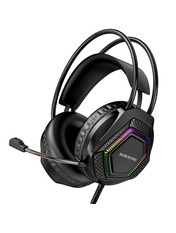 Навушники Borofone BO105 Thunder LED + mic Black (96652)