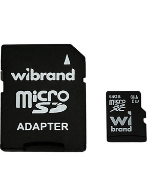 Карта пам'яті Wibrand microSDXC 64GB UHS-I U3 + SD-adapter (WICDXU3/64GB-A)