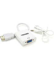 Відео адаптер VEGGIEG HDMI (M) to VGA (F) White Відсутня