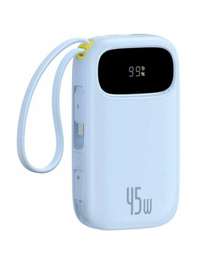 Павербанк Baseus EnerFill FC31 Qpow3 Digital Display 1xUSB-C + 1xUSB-A 45W 20000mAh Light Blue (E0028D03)