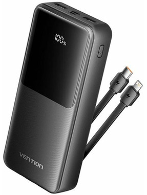 Павербанк Vention FHPB0 1xUSB-C + 2xUSB-A 22,5W 20000mAh Black (FHPB0)
