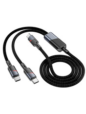 Кабель синхронізації Hoco U139 USB to Type-C x 2 100W 1,2m Black