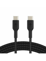 Кабель синхронізації Belkin Braided Type-C to Type-C Black 1 Ні 1m Black (CAB004BT1MBK)