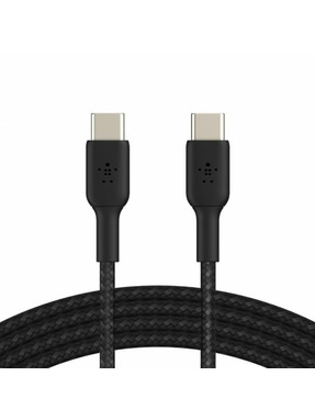 Кабель синхронізації Belkin Braided Type-C to Type-C 1m Black (CAB004BT1MBK)