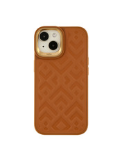 Чохол Kajsa Briquette Collection Rhombus для Apple iPhone 15 Brown Brown (6983174052)