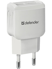 Мережевий зарядний пристрій Defender UPA-22 (2 USB-A) 10,5W White