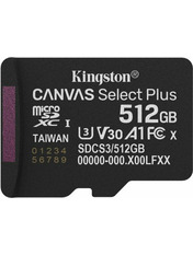 Карта пам'яті Kingston Canvas Select Plus 512 ГБ Так UHS-I U3 microSD 512GB UHS-I U3 + SD-adapter
