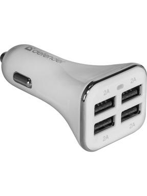 Автомобільний зарядний пристрій Defender UCA-05 12W 4 USB-A White (83567)