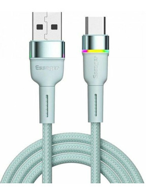 Кабель синхронізації Essager Colorful LED USB to Type-C 100W 1m Blue (EXCT-XCD03)