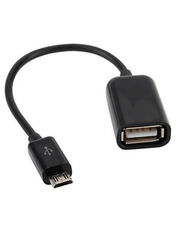 Кабель синхронізації Lapara  LA-UAFM-OTGUSB to microUSB Black 0,15m Black (LA-UAFM-OTG black)