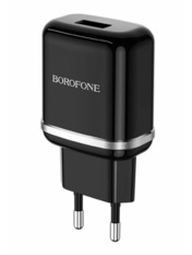 Мережевий зарядний пристрій Borofone BA36A (1 USB-A) 18W + кабель MicroUSB Black Black