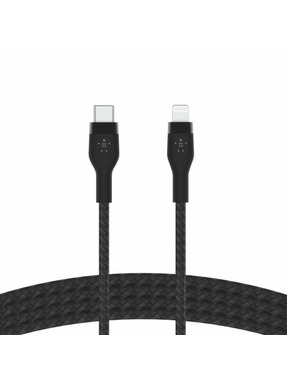 Кабель синхронізації Belkin Braided Silicone Type-C to Lightning 1m Black (CAA011BT1MBK)