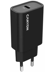 Мережевий зарядний пристрій Canyon OnCharge 30CL Black (1 USB-C) 30W Black (CNE-CHA30CLB)