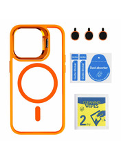 Чохол Stand Case with MagSafe and Camera Lenses для Apple iPhone 15 Pro Orange Orange (6983174052)