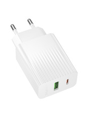 Мережевий зарядний пристрій Borofone BAS76A White (1 USB-A + 1 USB-C) 30W White Відсутній