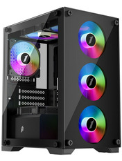 Корпус 1stPlayer X2-M-BK-4F1 Mini-Tower Black