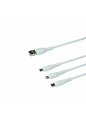 Кабель синхронізації Borofone BX71 USB to Lightning + microUSB + Type-C White Ні 1 12W 1m White