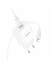 Мережевий зарядний пристрій Hoco C76A Pro (1 USB-C) 30W + кабель Type-C to Lightning White 1 USB-C 30 White Type-C to Lightning