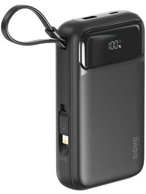 Павербанк Sigma X-power SI20A8QL-MAG 1xUSB-C + 1xUSB-A 20W 20000mAh Black (4827798434611)