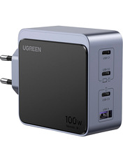 Мережевий зарядний пристрій Ugreen X553 (1 USB-A + 3 USB-C) 100W Grey (35043)
