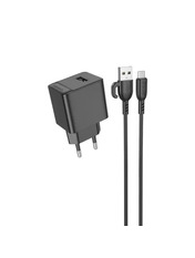 Мережевий зарядний пристрій Borofone BAS11A MicroUSB Black (1 USB-A) 10,5W + кабель MicroUSB Black 1 USB-A 10.5