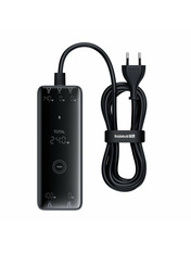 Мережевий зарядний пристрій Baseus Digital GaN Intelligent Desktop (1 USB-A + 3 USB-C) 240W Black (P10163901113-00)